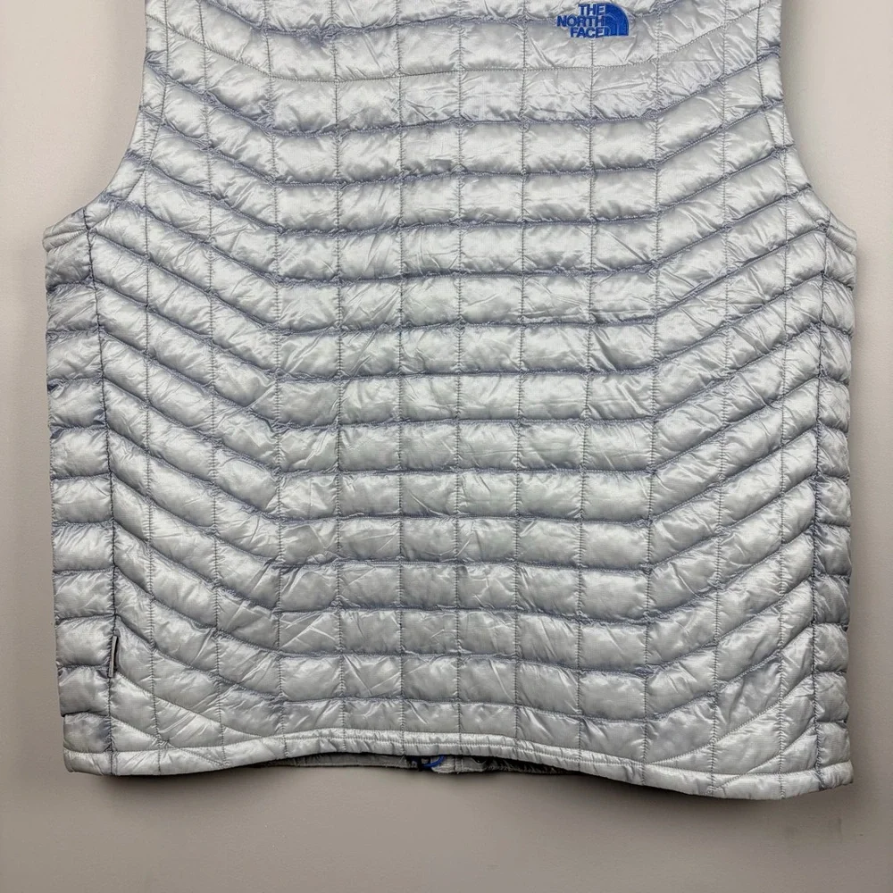The North Face ThermoBall Vest Mens XXL Gray Blue Full Zip Lightweight‎ Puffer